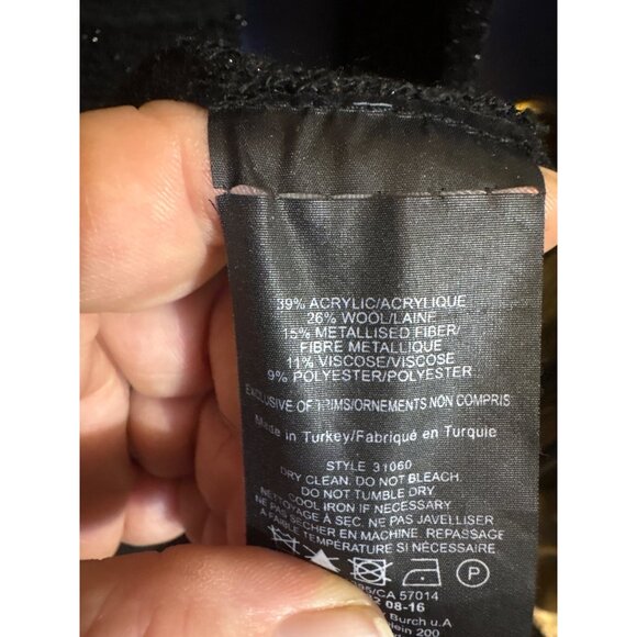 Tory Burch Black Sparkle Dress M Metallic Fibers Acrylic Wool Blend Made In Turk - Picture 6 of 7